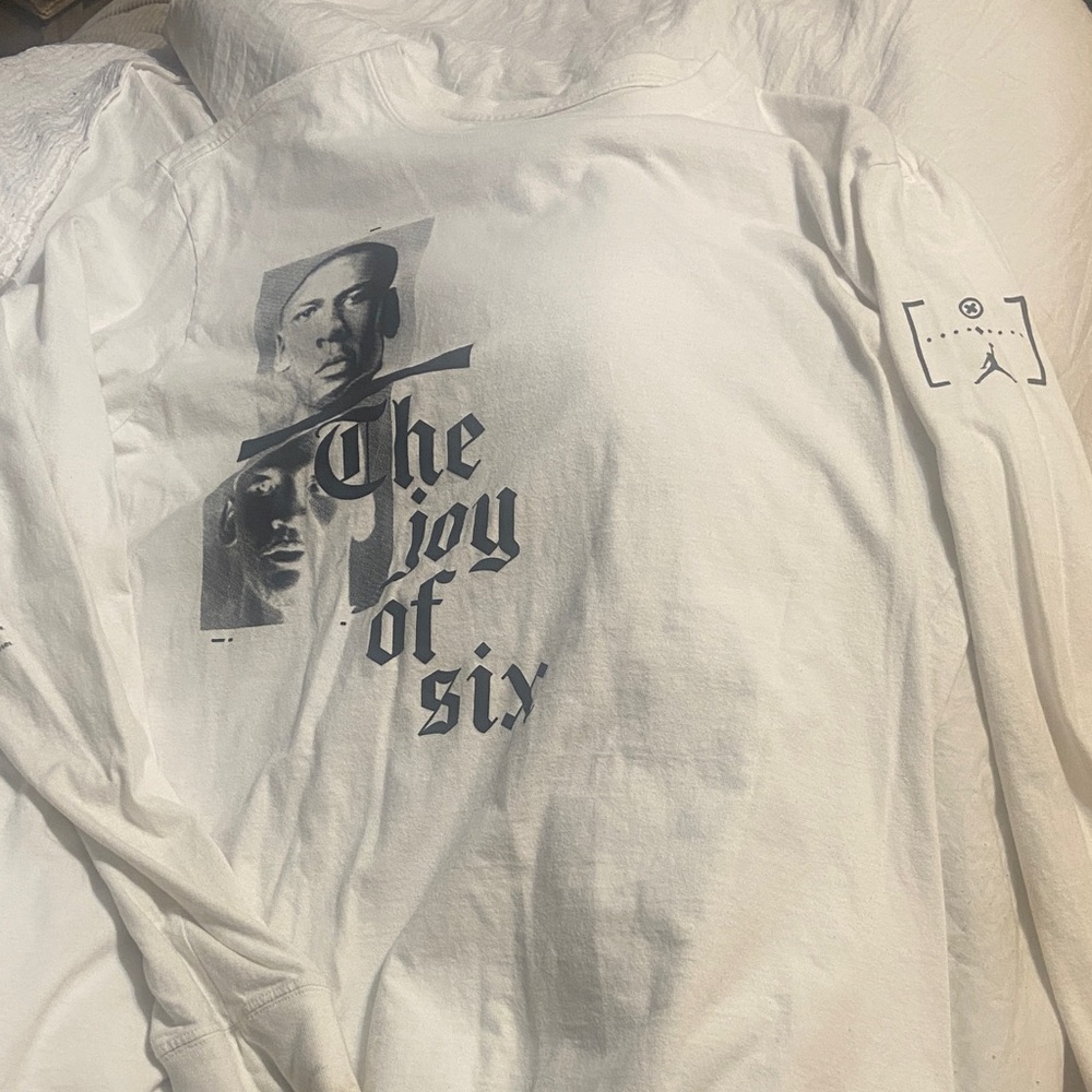 Jordan White Long-Sleeve 'The Joy of Six' Graphic Tee